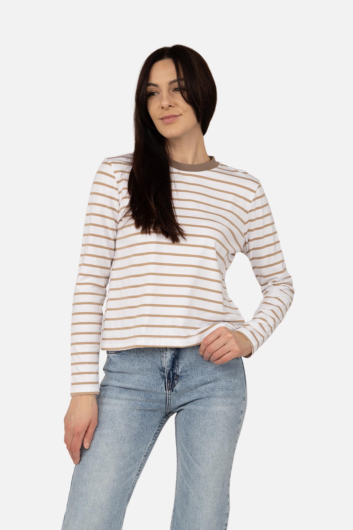 Футболка з довгим рукавом жіноча ЦБ-00266327 р. 46 Білий (SKT001035781)