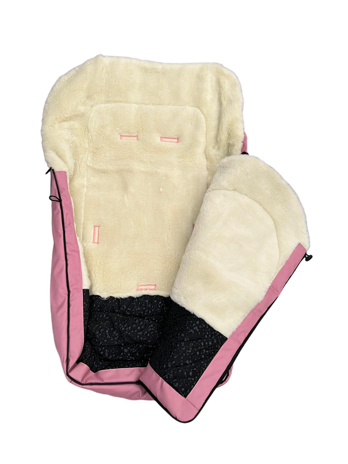 Конверт в санки на овчине Мишка 98х46 см Розовый (13227716) - фото 2