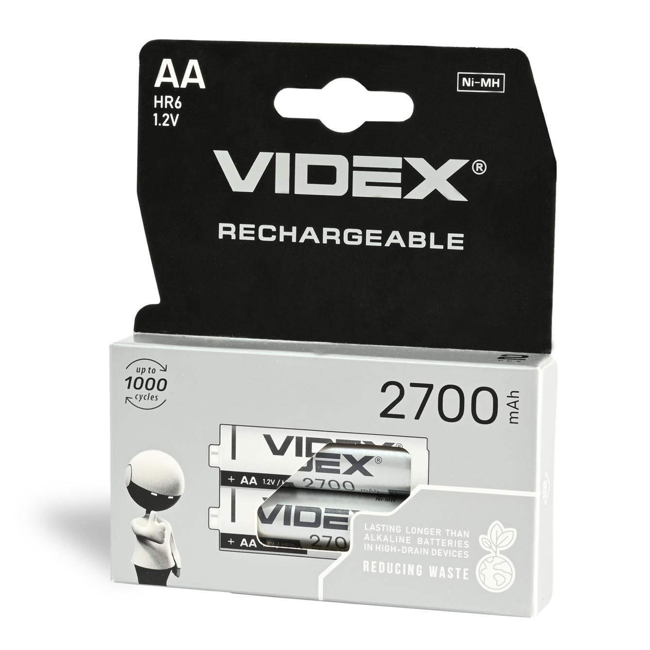 Акумулятор Videx HR6/AA 2700 mAh 2 шт. (HR6/2700/2DB)