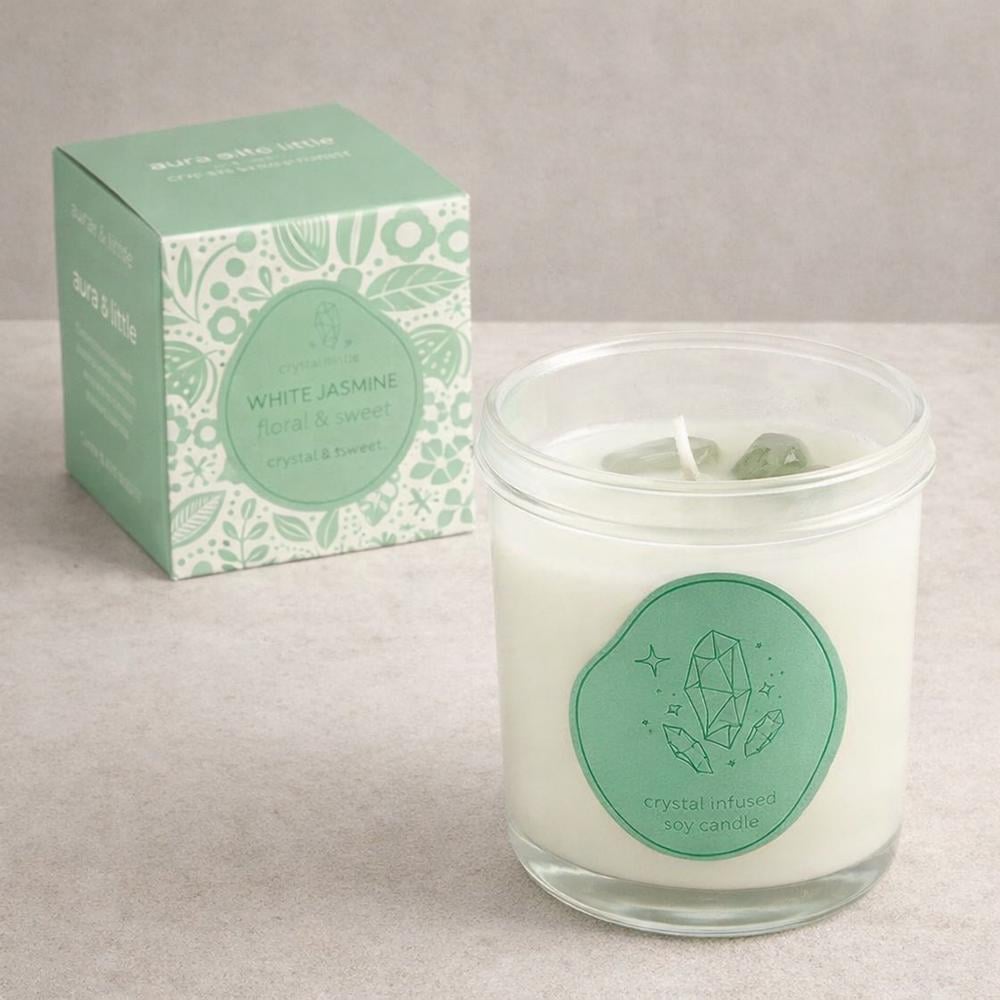 Аромасвічка у скляному стакані з кришечкою Білий жасмин 450 г 9x7,5 см (37-жасм-124653)