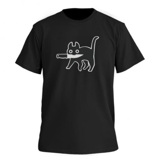 Футболка мужская Owi Premium Cat with a knife XL Черный (15011310-2-123328-XL)