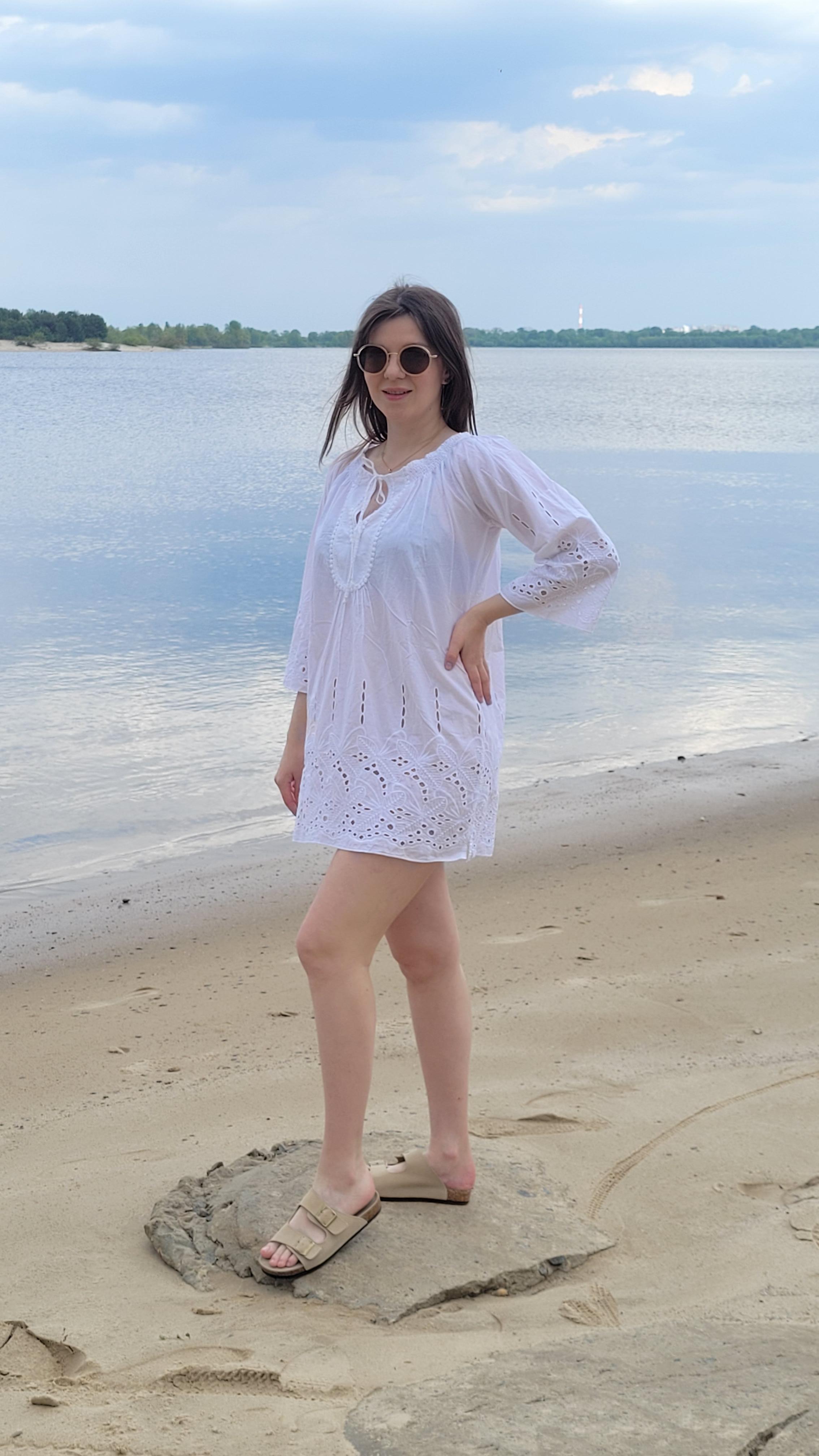 Блуза-туника женская летняя с прошвой XXL Белый - фото 3 Блуза-туника женская летняя с прошвой XXL Белый - фото 3