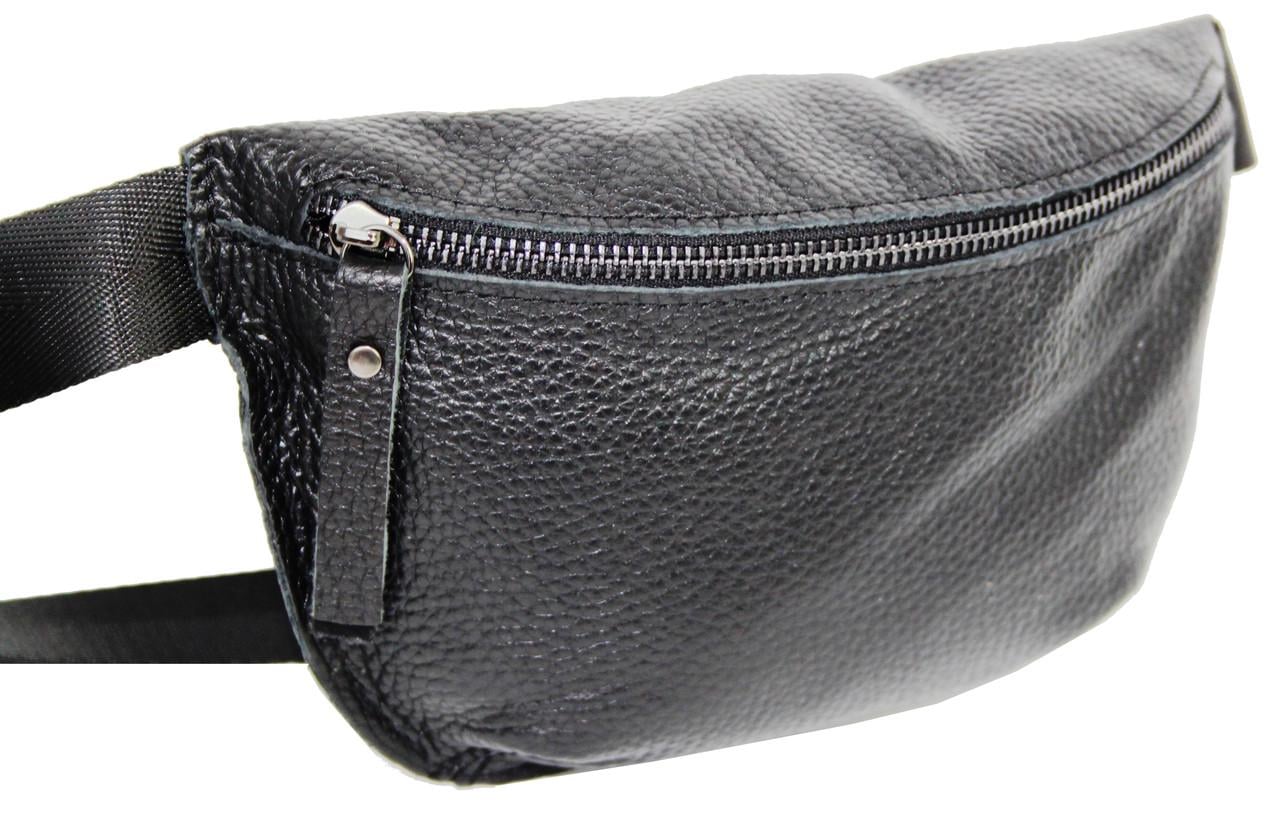 Сумка поясная из натуральной кожи Borsacomoda Черный