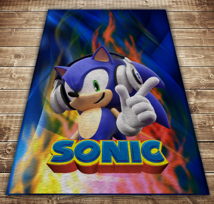 Плед с 3D принтом Соник музыка 150x200 см (epi_0004)
