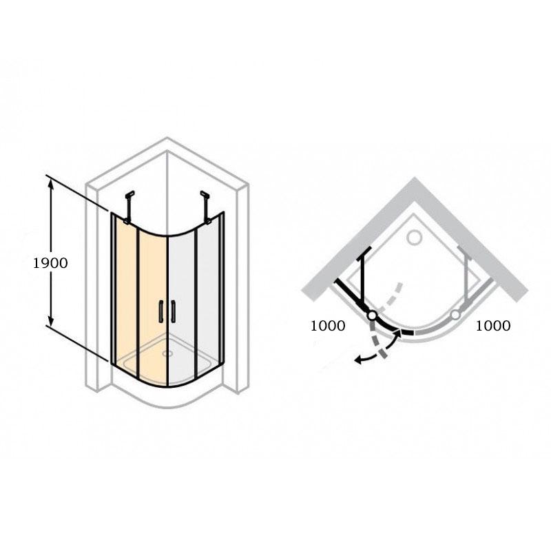 Душова кабіна HUPPE Classics 2 C20605.069.321 100x100x190 см Хром (126376) - фото 2