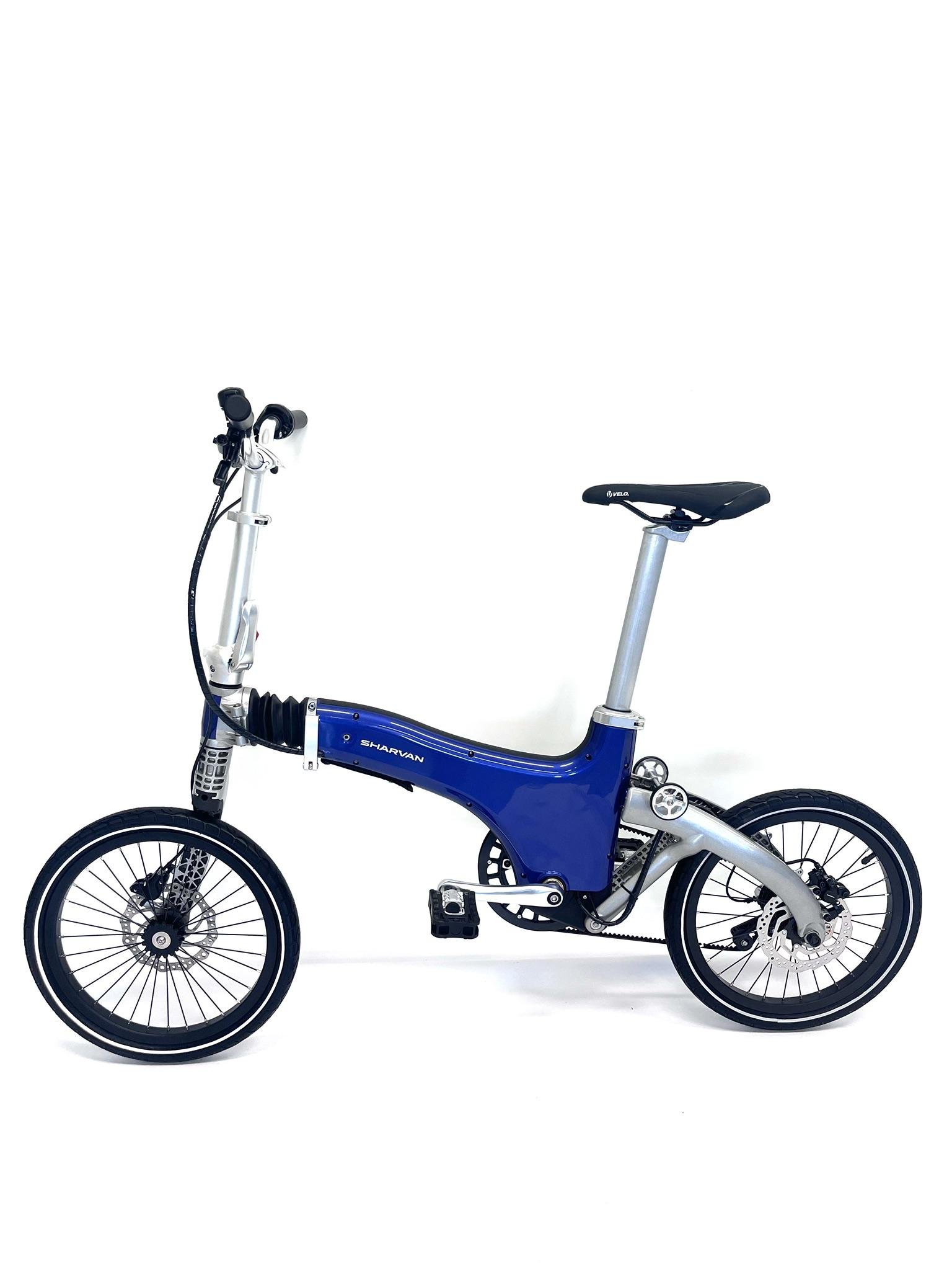 Електричний велосипед e-SHARVAN EXPO offroad tyres 18x2 mobile holder Blue/Silver metalic