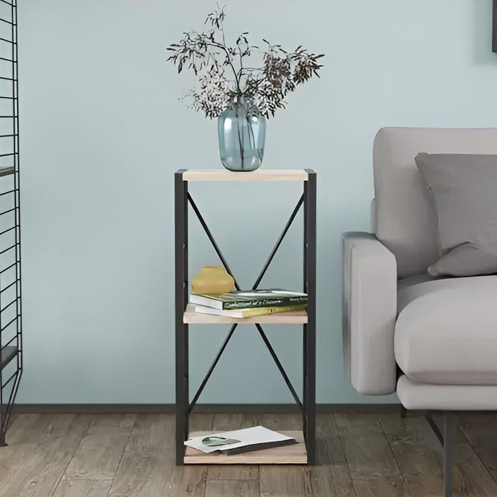 Этажерка Ferrum-decor Коннект 3/34 ДСП 16 мм 73x34x28 см Черный/Дуб Артизан (FRD-104290)