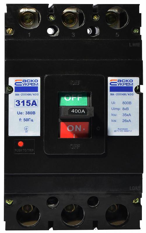 Автоматический выключатель АСКО-Укрем ВА-2004N/400 3Р 315А 35кА (A0010040082) Автоматический выключатель АСКО-Укрем ВА-2004N/400 3Р 315А 35кА (A0010040082)