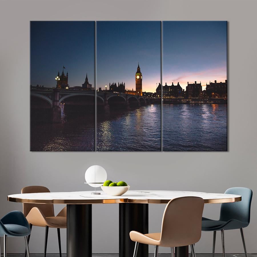 Картина город Биг-Бен на панораме Лондона 156x100 см (A838-3)