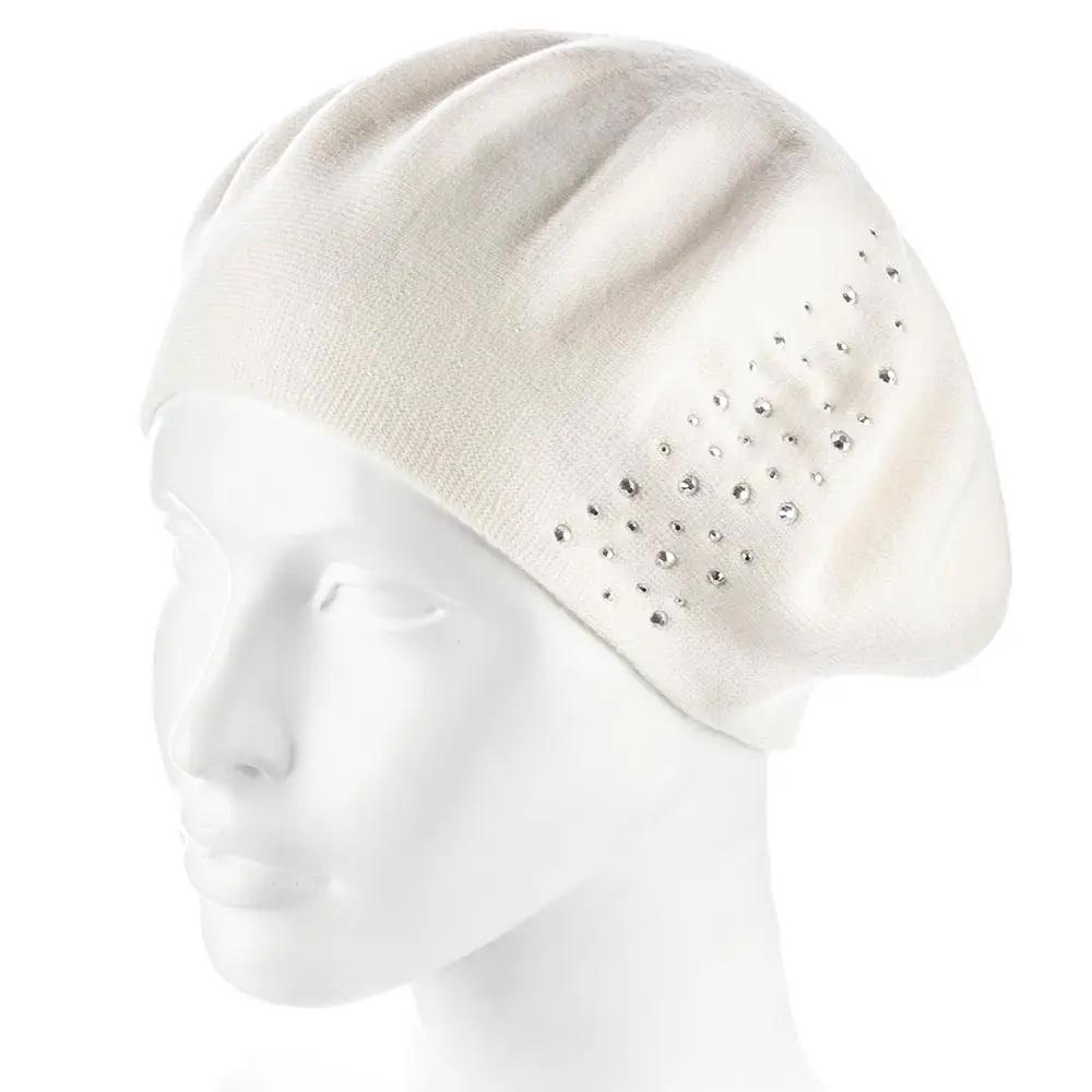 Берет женский Zolly ZH239 полушерстяной тонкой вязки двойной Ванильный (130123)