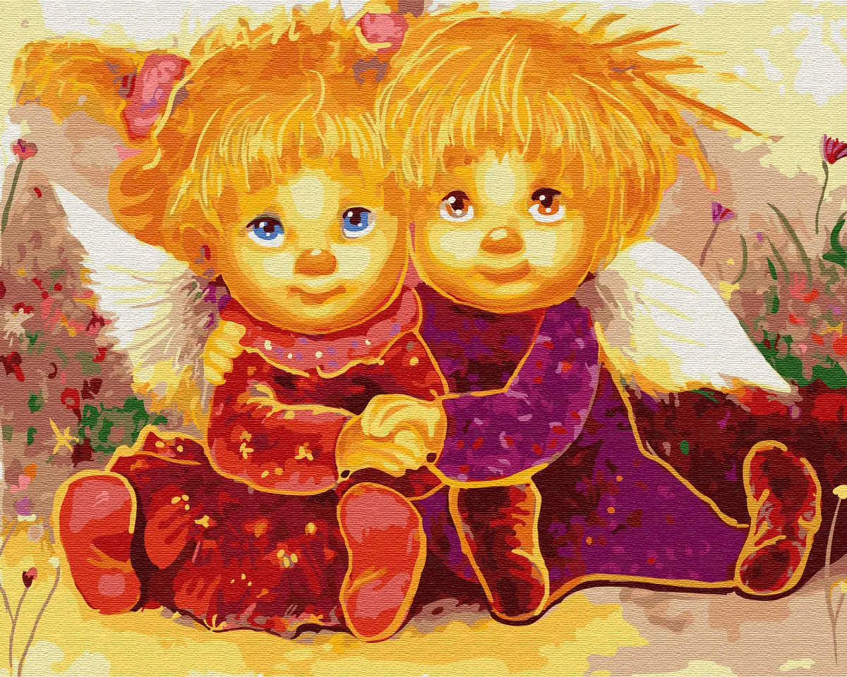 Картина по номерам Rainbow Art Солнечные ангелочки 40x50 см без коробки (ANG295)