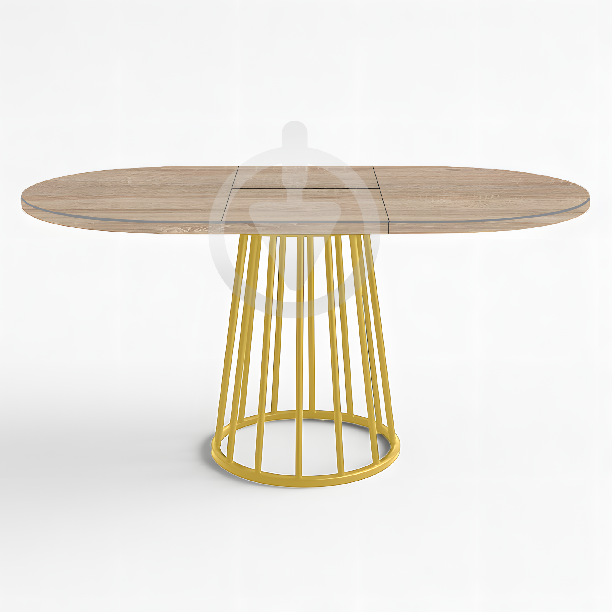 Стол кухонный раскладной RoMax Elegant Slide 80x80/110x80 см Loft Дуб Сонома/Золотой - фото 2