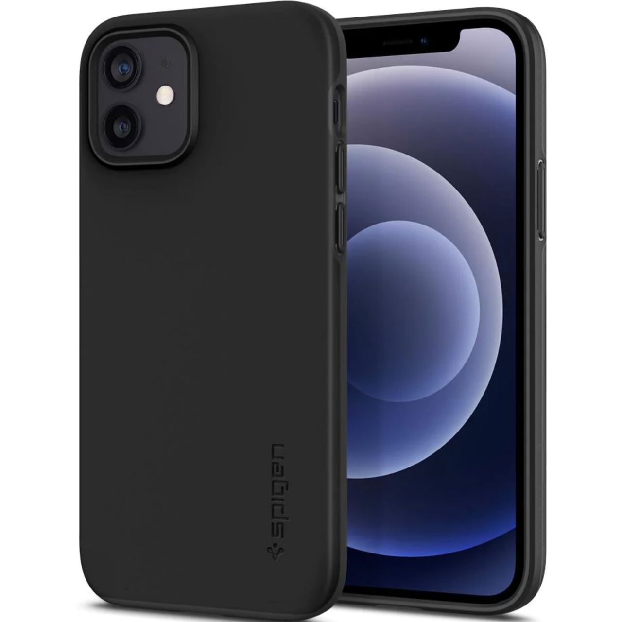 Чехол накладка Spigen Thin Fit Case for iPhone 12/12 Pro Black (ACS01696) - фото 2