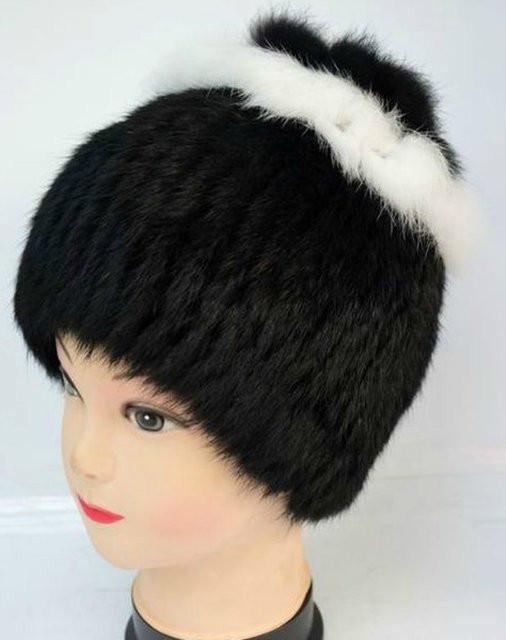 Шапка женская зимняя из меха кролика (28100)