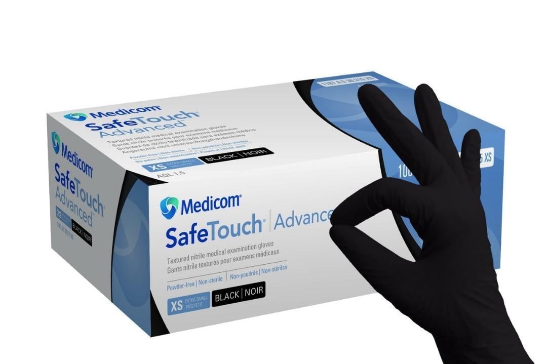 Перчатки Medicom SafeTouch нитриловые L 100 шт.Black (MYS _GPA)