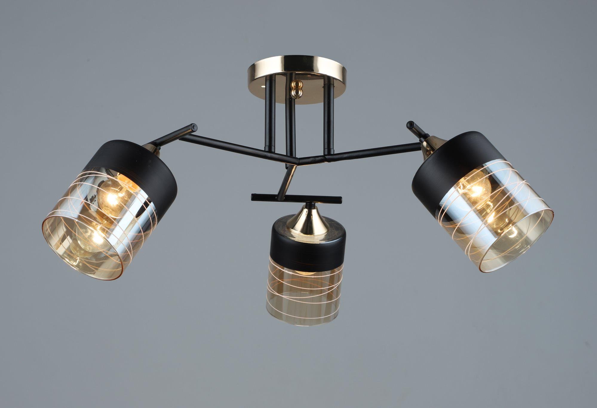 Люстра потолочная Sirius B A4128/3 BK+FGD на 3 плафона