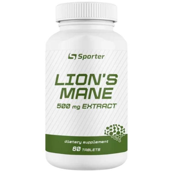 Натуральная добавка для спорта Sporter Lions Mane 500мг 60 табл. (000023810)