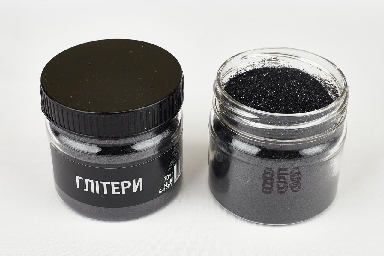 Глітер 859 0,2 мм 1/128 70 мл Чорний (078592) - фото 2