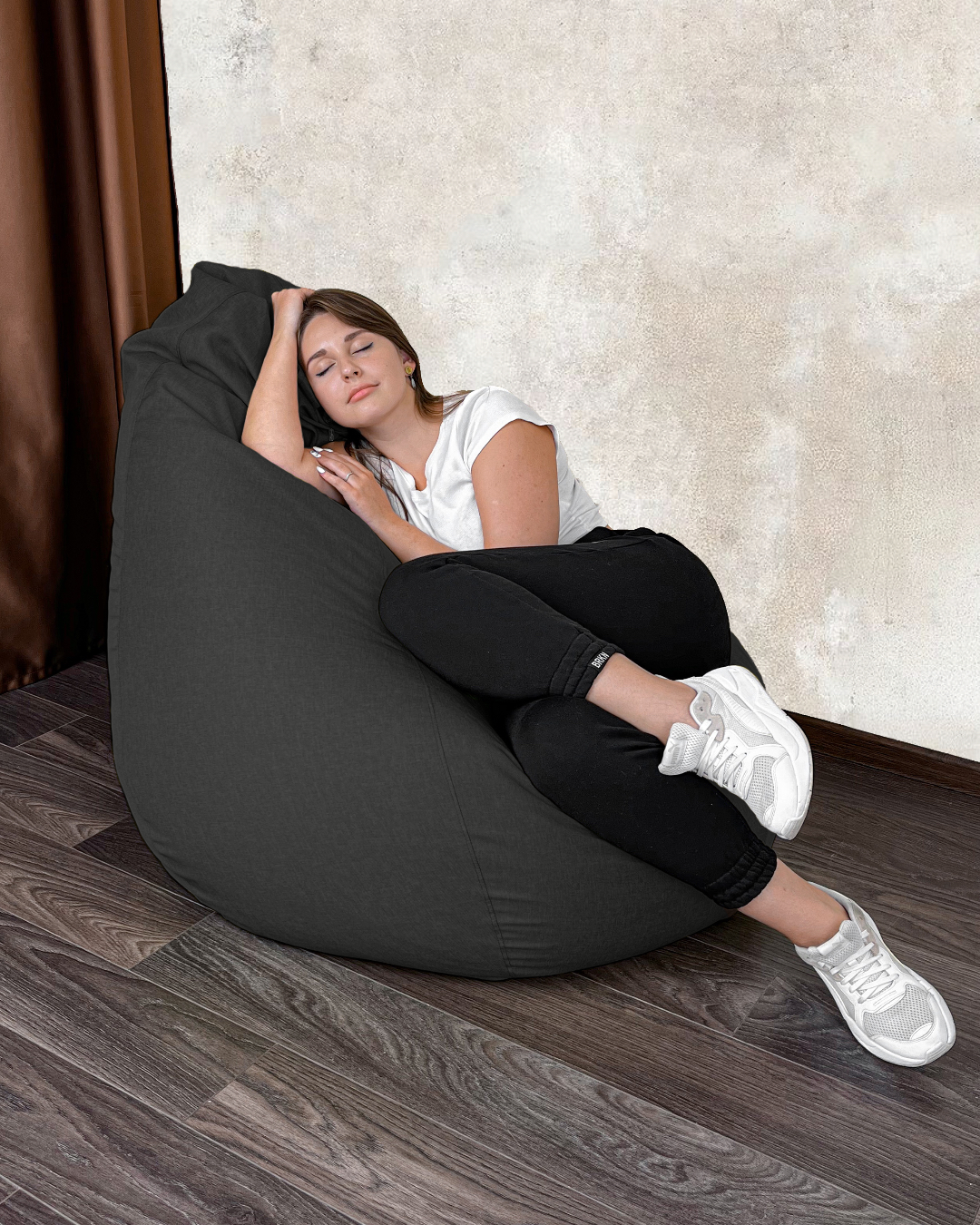 Кресло-мешок Груша рогожка с внутренним чехлом XXXXL Темно-серый (15412469)