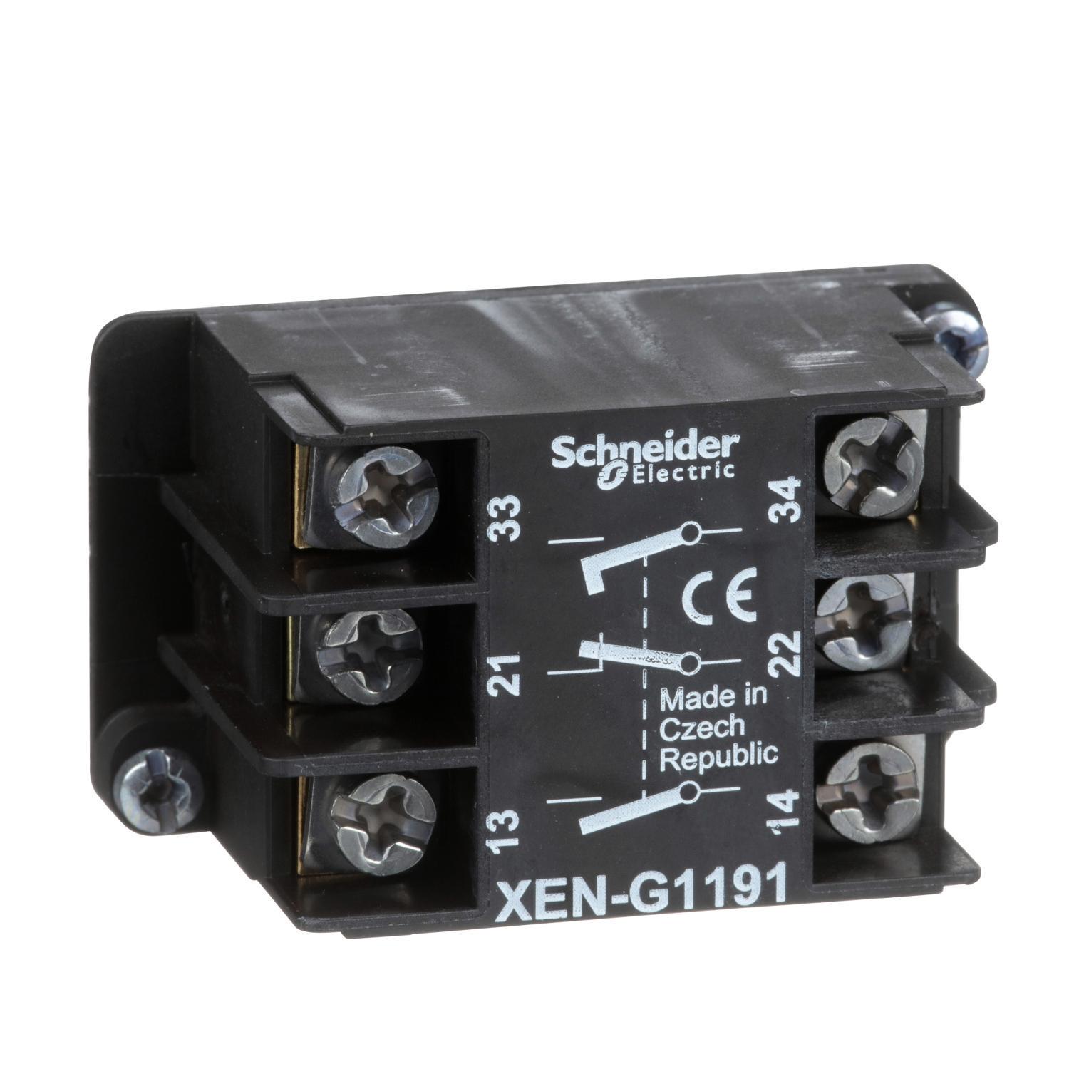 Контактный блок Schneider Electric Harmony 1NC+2NO 3A 240V AC/DC 2 скорости для тельферных постов XACA (XENG1191)
