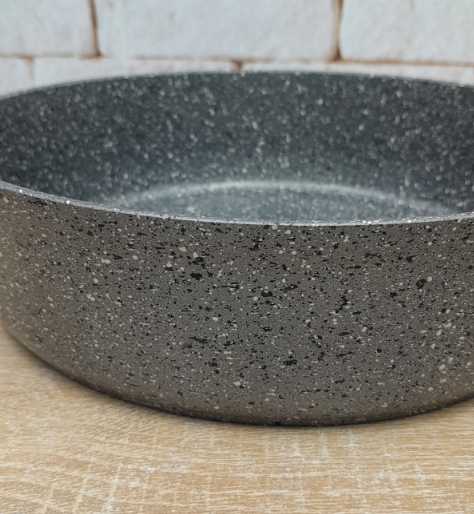 Деко для запікання OMS з литого алюмінію з гранітним покриттям 24 см Сірий (3411-24grey) - фото 3