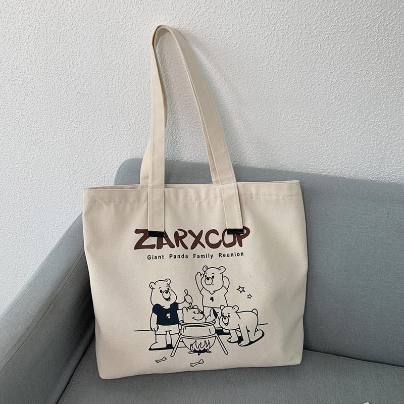 Сумка-шоппер холщовая через плечо Y9687-2 ZARXCO Бежевый (DR016838)