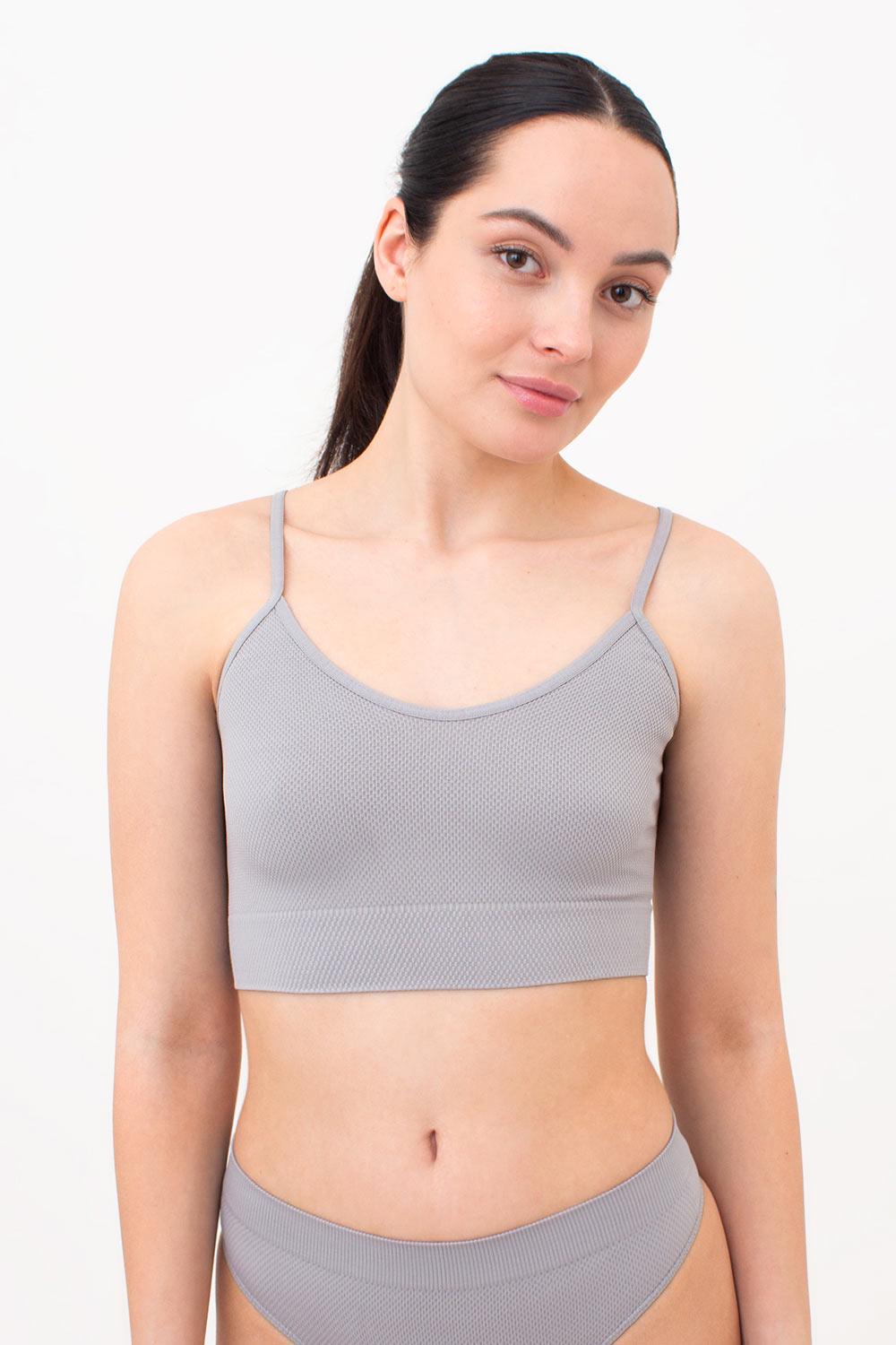 Топ безшовний Giulia CAMI TOP GRAIN на тонких бретелях S/M Grey (4823116929920)