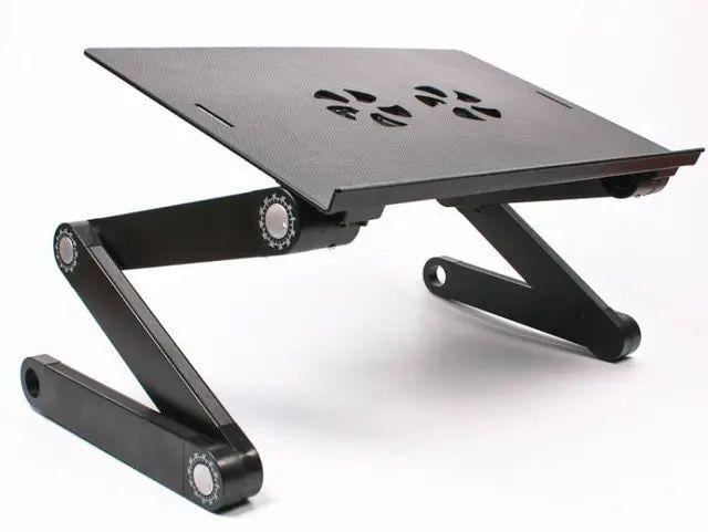 Столик для ноутбука Laptop Table T8 настольная с регулировкой наклона алюминиевая 48х26 см Черный