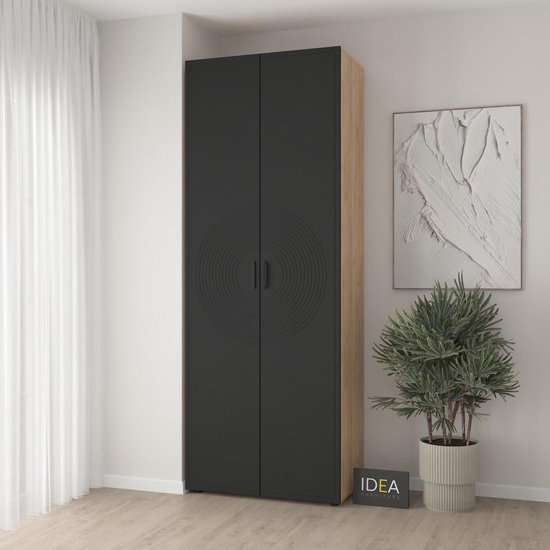Шафа для одягу Idea С-10.3 комбінована Дуб крафт/Чорний (2078)