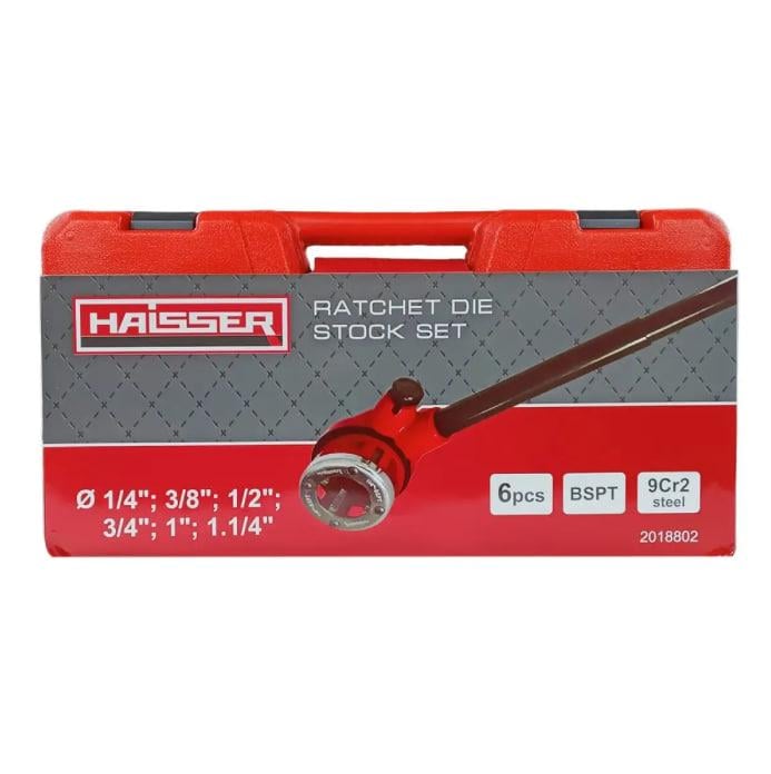 Набір клупів Haisser 2018802 з тріскачкою 6 шт. 1/4" 3/8" 1/2" 3/4" 1" 1 1/4" (2018802) - фото 3