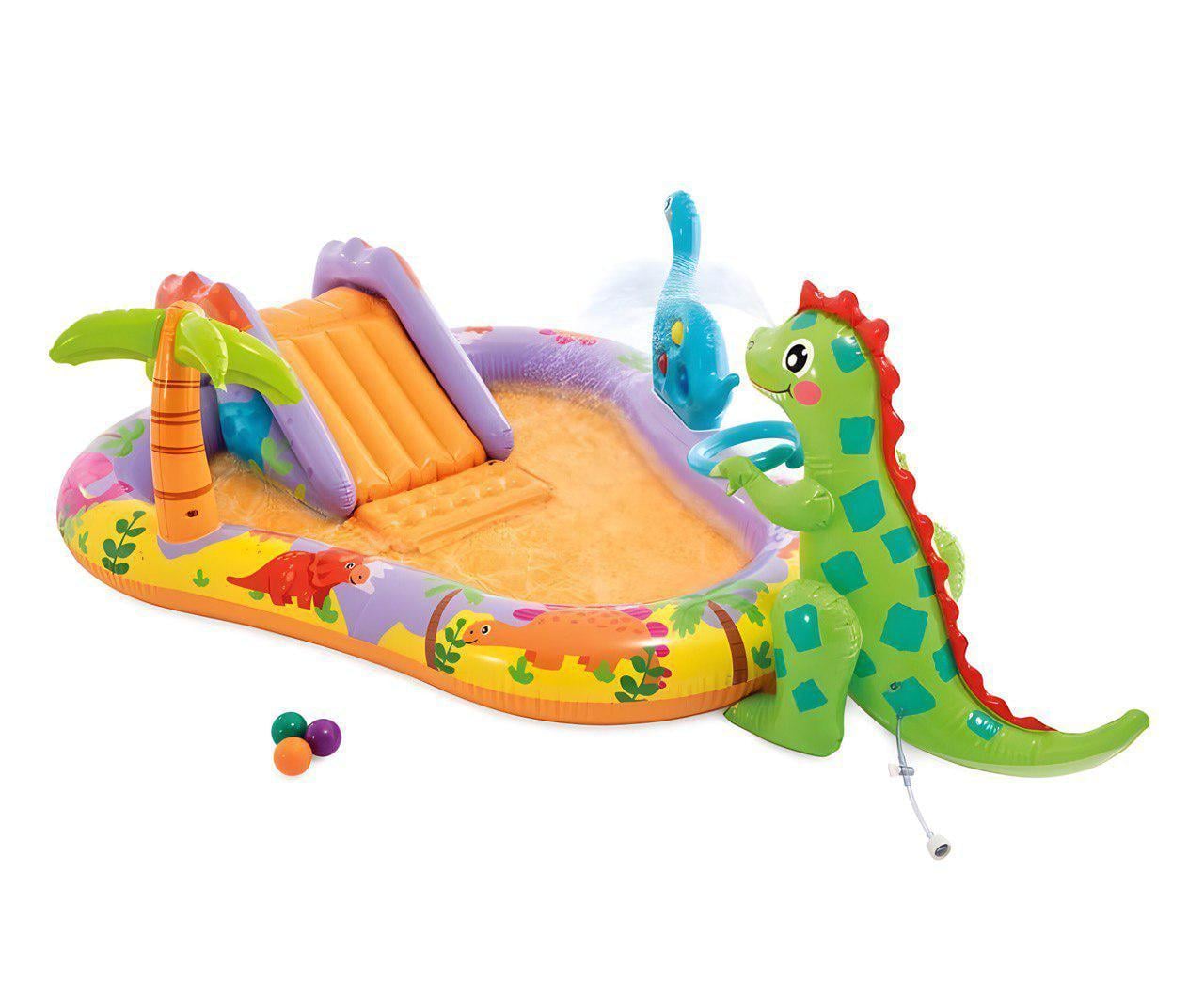 Игровой центр Intex 56139 Динопарк 201х157х69 см с горкой и бассейном 159 л (6903317713288)
