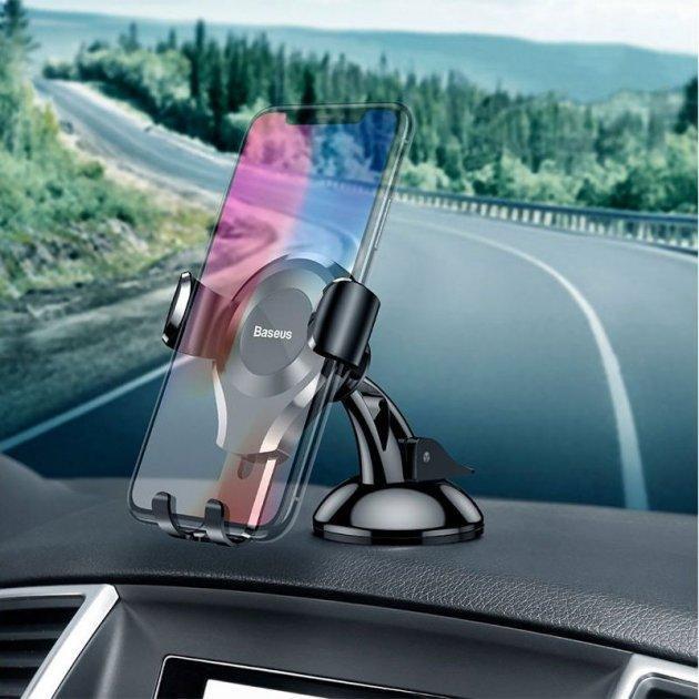 Держатель для телефона Baseus Osculum Type Gravity Car Mount Черный - фото 8