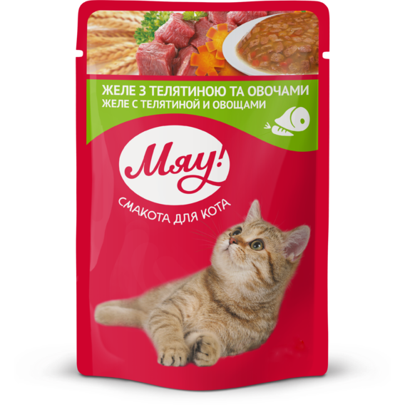 Корм вологий Мяу желе Телятина та овочі 100 г (4820083902826)