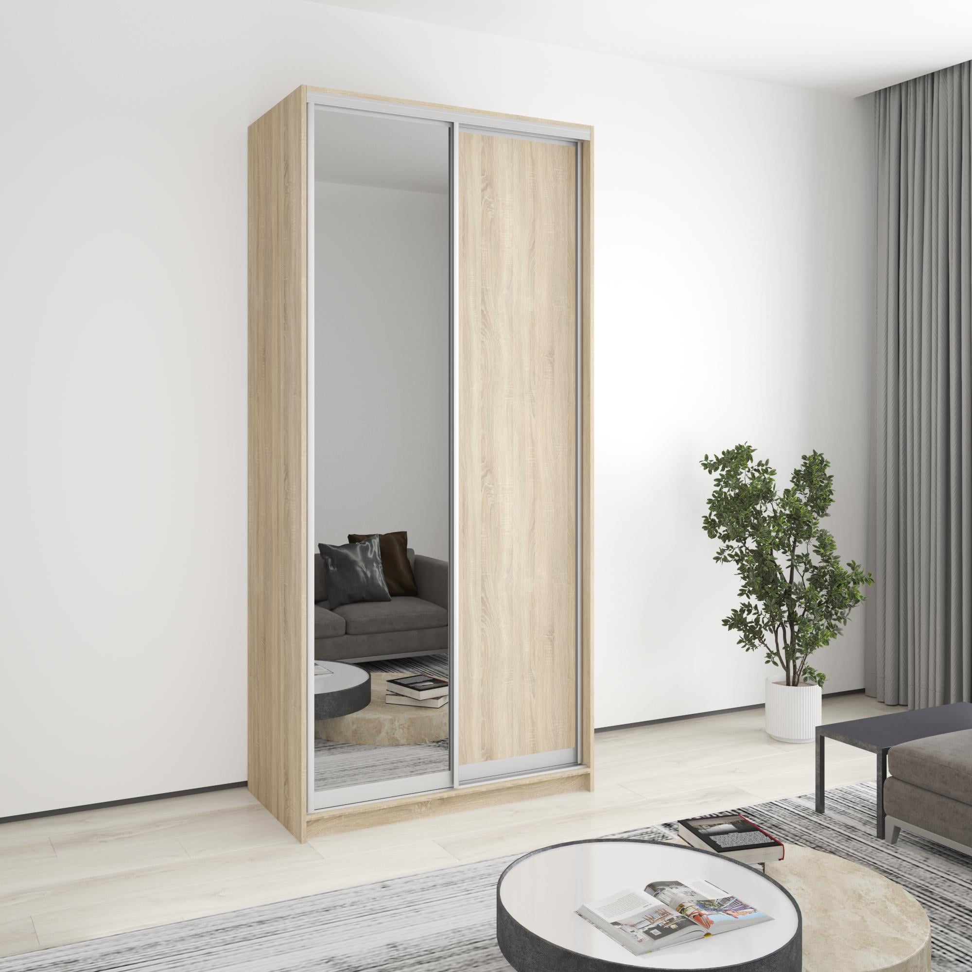 Шкаф-купе двухдверный MebelStar стандарт AL ДСП/зеркало 110x60x240 см Дуб сонома (MBS-3745) Шкаф-купе двухдверный MebelStar стандарт AL ДСП/зеркало 110x60x240 см Дуб сонома (MBS-3745)
