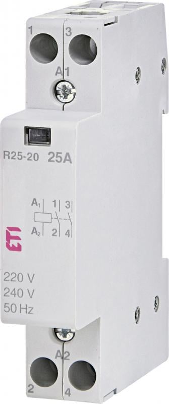 Контактор модульний ETI R 25-20 2P 25A 2NO 230V (2463502)
