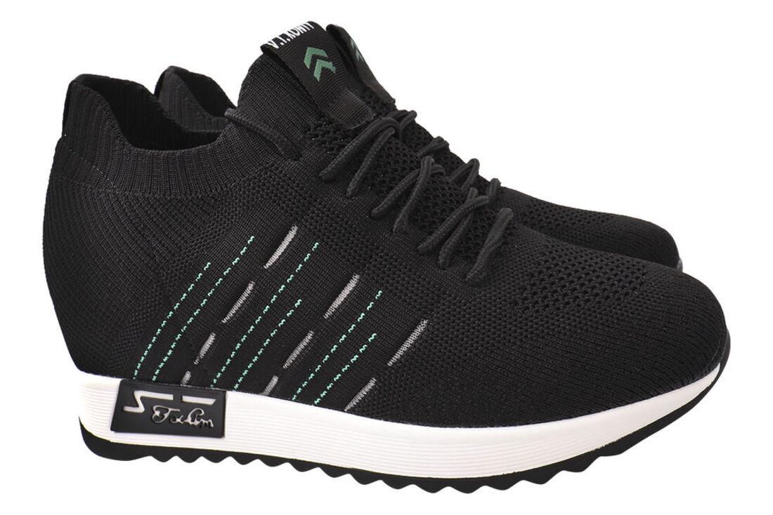 Кросівки жіночі Vikonty з текстилю на платформі на шнурівці р. 38 Чорний (195-21DK)