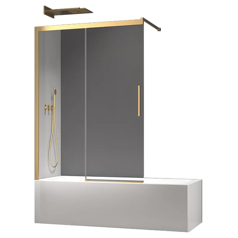 Шторки на ванну розсувні Koer SR BS06-120x150-TR-12 прозоре скло Easy Clean 6 мм Матове золото (KR5946) Шторки на ванну розсувні Koer SR BS06-120x150-TR-12 прозоре скло Easy Clean 6 мм Матове золото (KR5946)