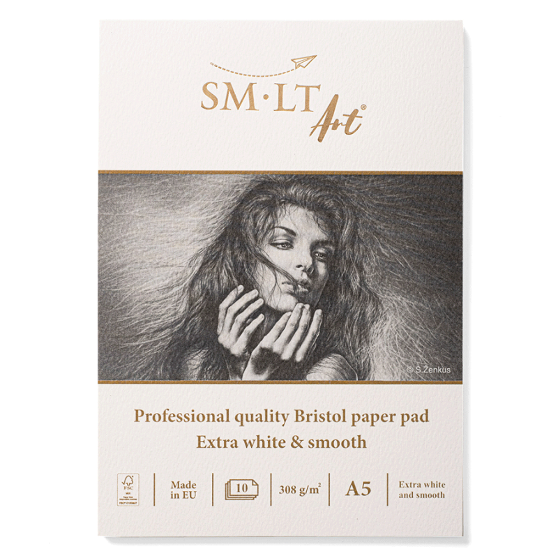 Альбом для графики и рисунка Smiltalnis PRO CREATE Bristol 308 г/кв. м 10 л. А5 Экстра белый (5PS-10 308/PR)