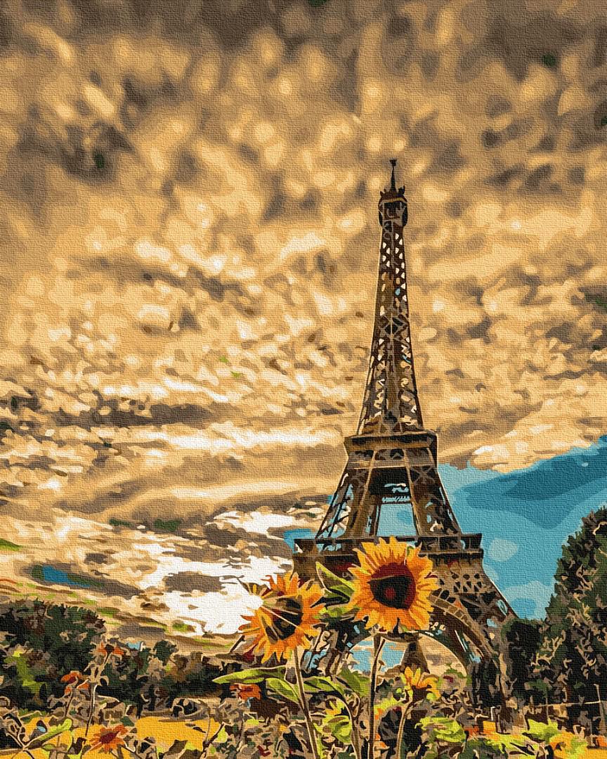 Картина по номерам Brushme "Подсолнухи у Эйфелевой башни" 40х50 см (BK-GX32936)