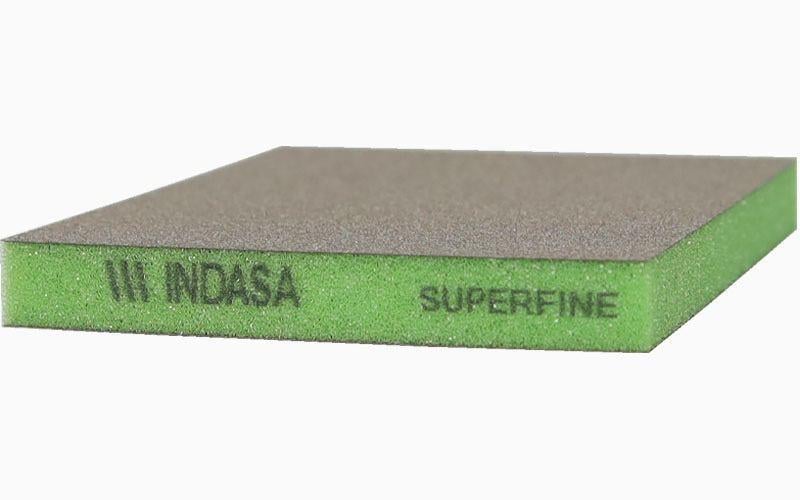Губка абразивная на поролоновой основе двухсторонняя INDASA SPONGE AUTO 98х120х13 мм Р500-600