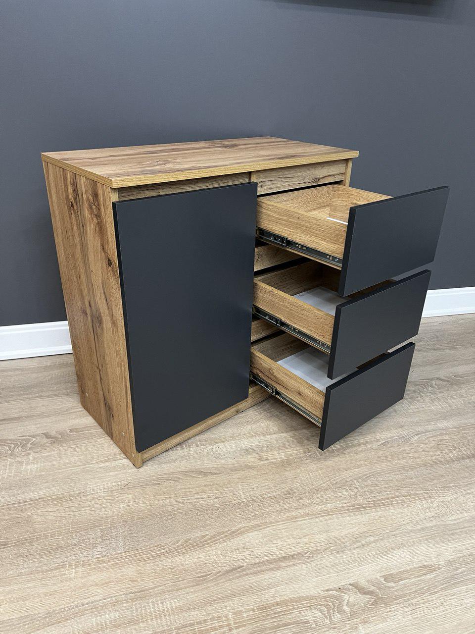 Комод Голд 3/1 750х750х370 мм Дуб аппалачі/Антрацит - фото 2 Комод Голд 3/1 750х750х370 мм Дуб аппалачі/Антрацит - фото 2