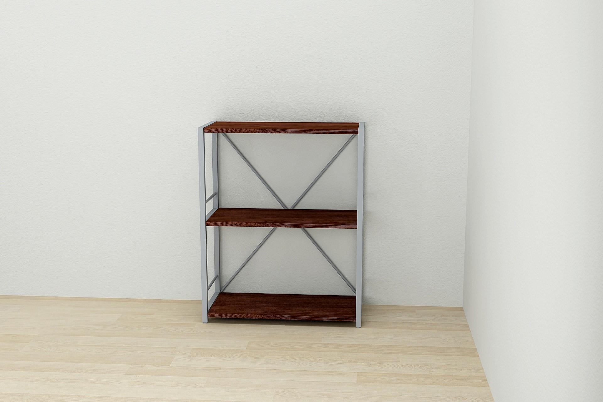 Этажерка Ferrum-decor Коннект 3/60 ДСП 16 мм 73x60x28 см Серый/Венге (FRD-105542)