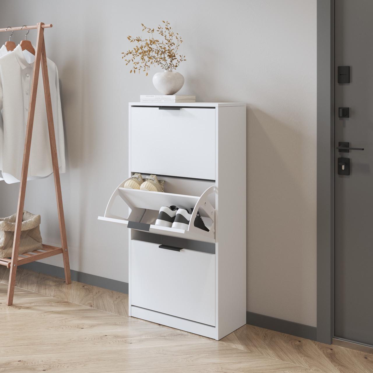 Тумба для обуви Вайс M-45 592х280х1190 мм Венге Темный/Белый (30713730) - фото 4 Тумба для обуви Вайс M-45 592х280х1190 мм Венге Темный/Белый (30713730) - фото 4