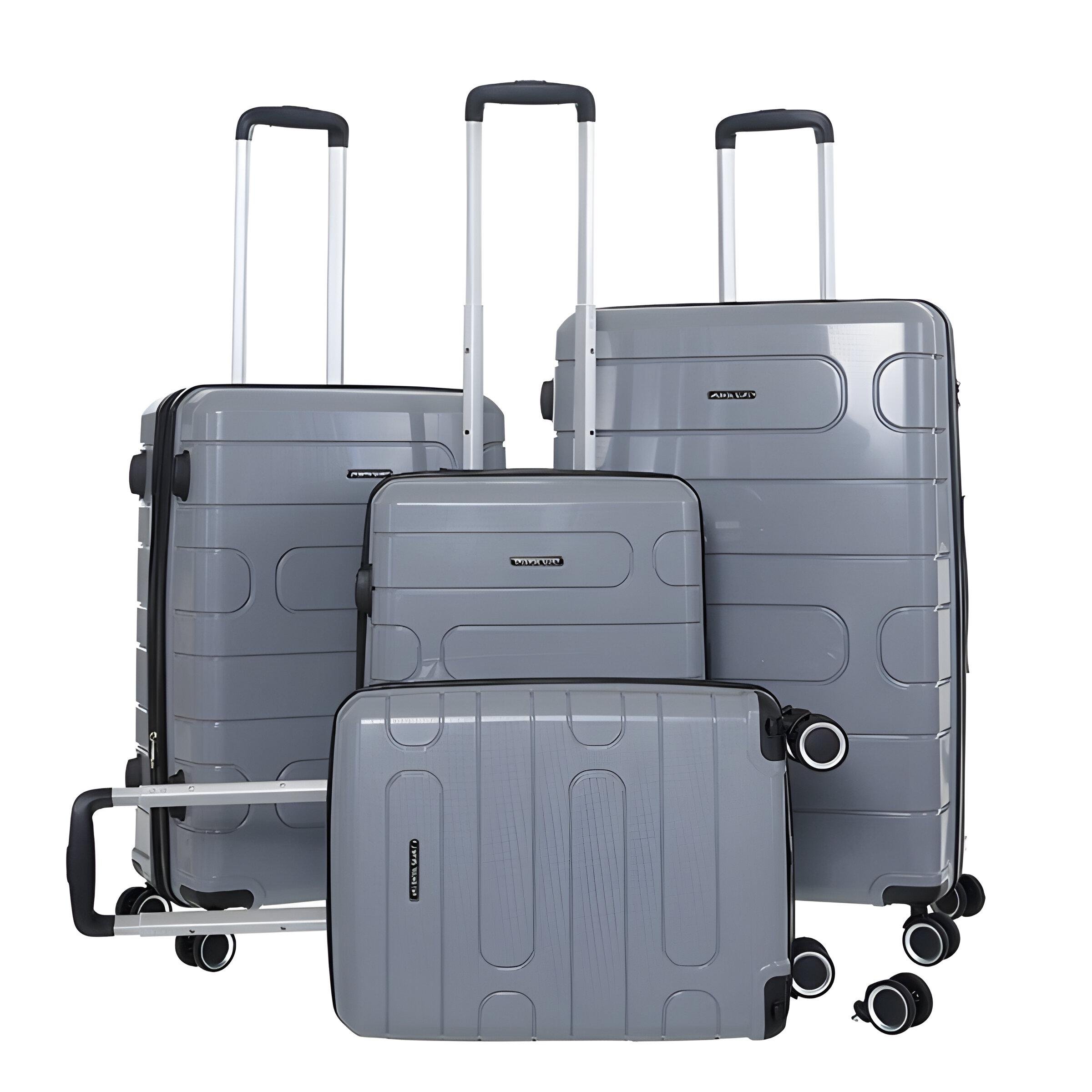 Набір валіз 4в1 ABS-пластик з кодовим замком та телескопічною ручкою Сірий (722)