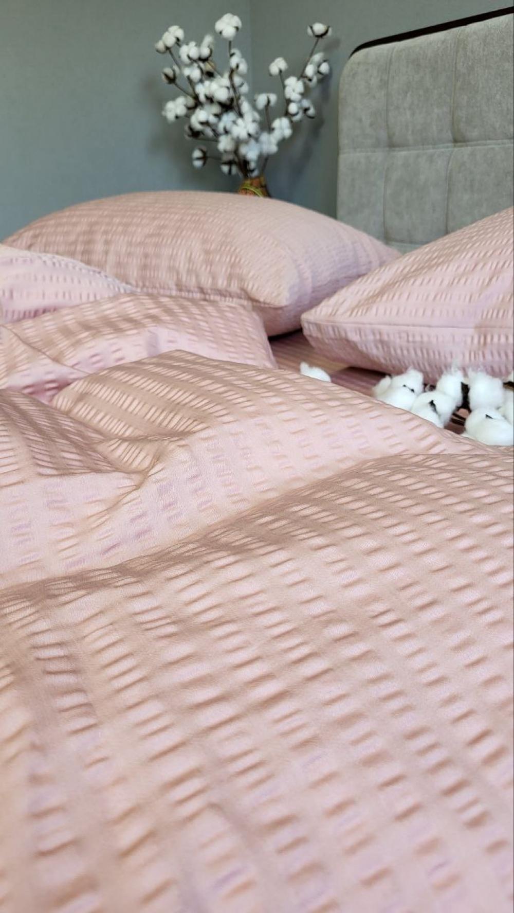 Комплект постельного белья Кис S2013 сатин Premium Gofre семейный/наволочки 50х70/70х70 см (6483) - фото 7