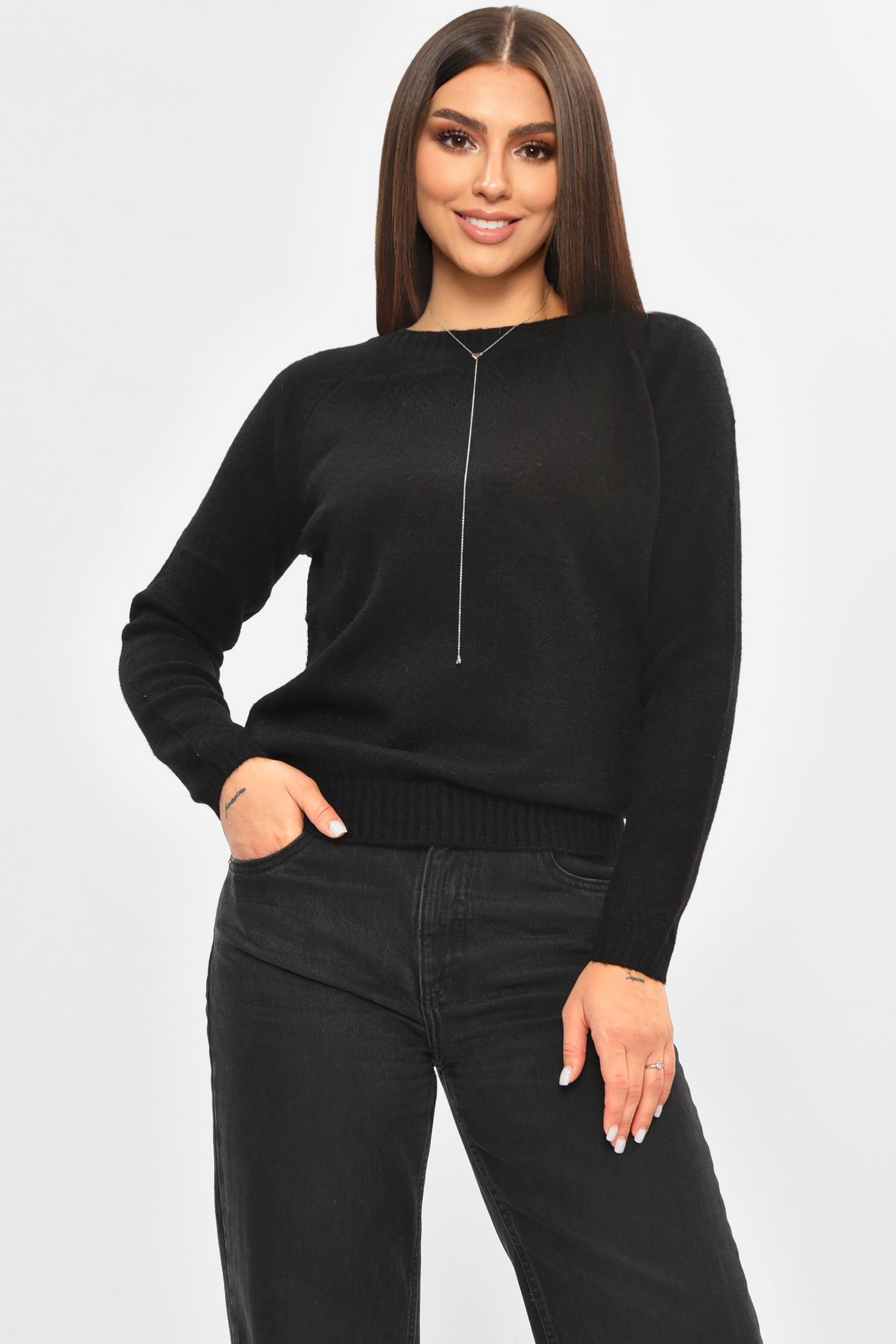 Кофта жіноча 205650 однотонна S-L Чорний (205650_!330993_42-48) Кофта жіноча 205650 однотонна S-L Чорний (205650_!330993_42-48)