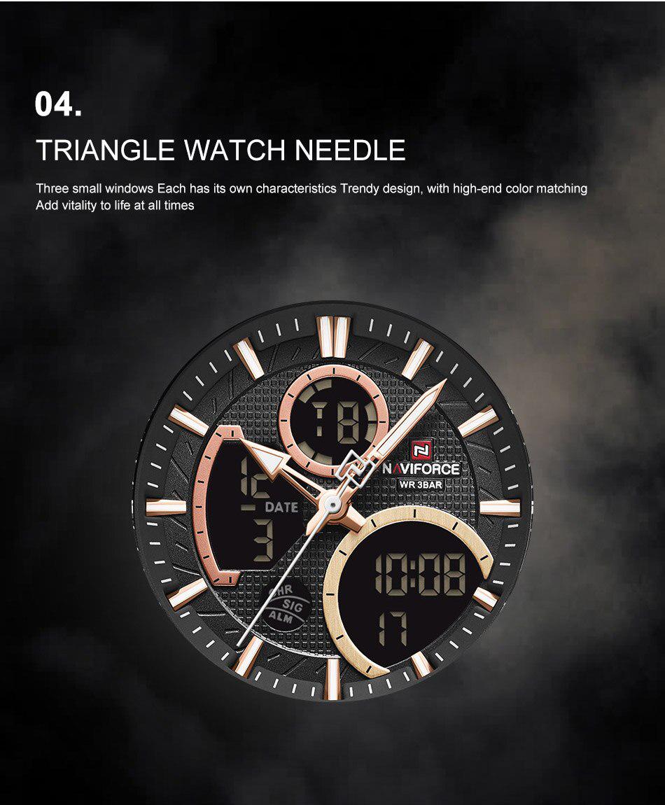 Чоловічий годинник Naviforce Fire 9182 Black - фото 9