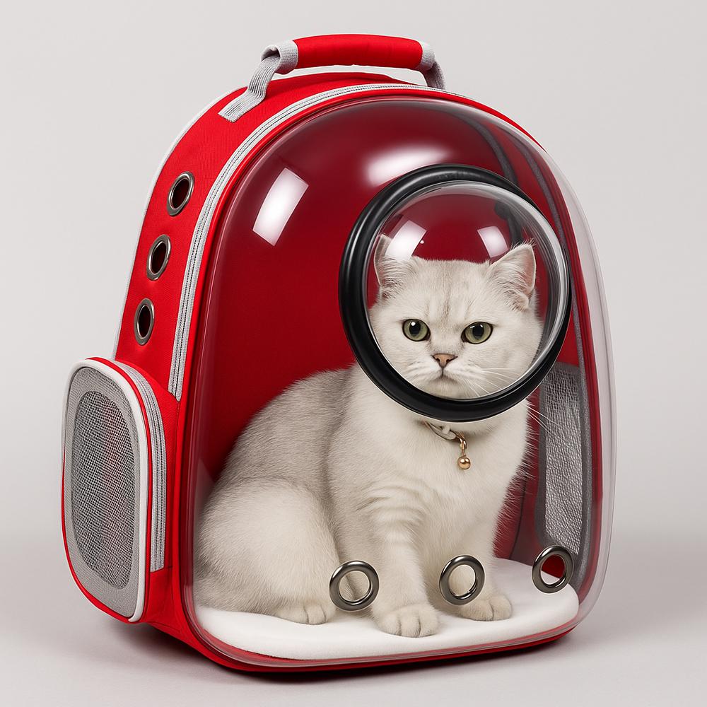 Рюкзак переноска для кота с окошком и прозрачной стенкой 42x35x22 см Красный Рюкзак переноска для кота с окошком и прозрачной стенкой 42x35x22 см Красный