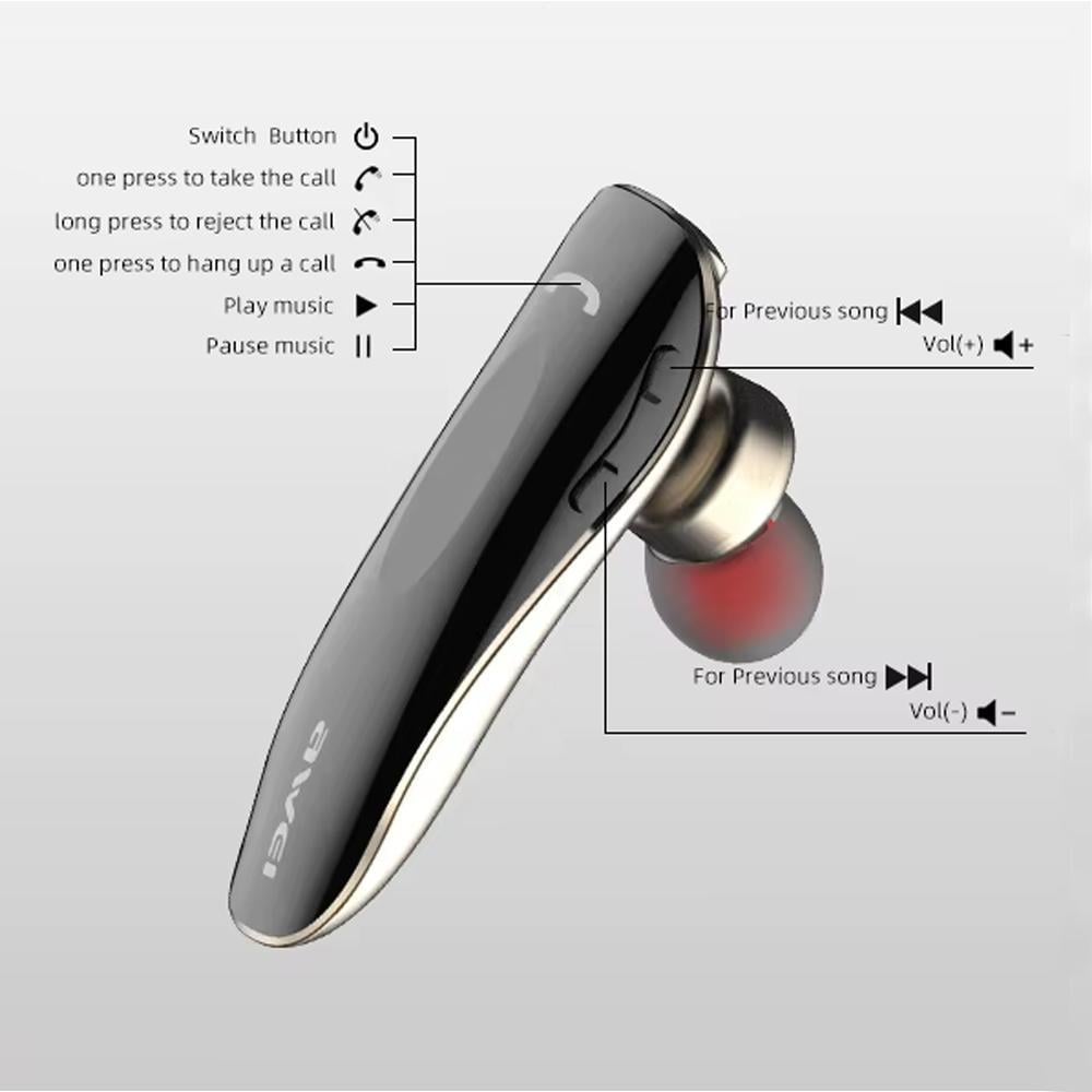 Гарнитура беспроводная Awei N1 Wireless Smart Headset Bluetooth Single Gray (180130) - фото 7 Гарнитура беспроводная Awei N1 Wireless Smart Headset Bluetooth Single Gray (180130) - фото 7