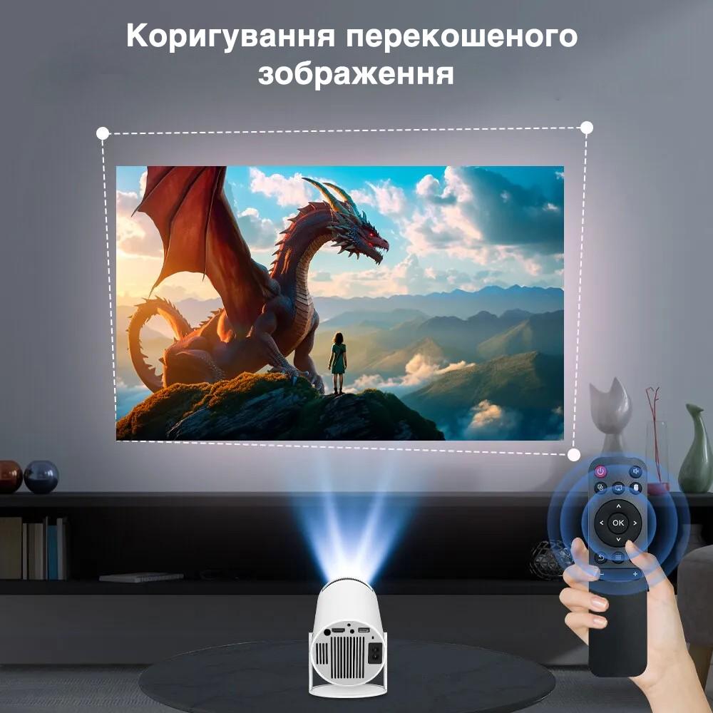 Проєктор Magcubic HY300 4K Android 11 LED портативний для домашнього кінотеатру Білий (75142987) - фото 5